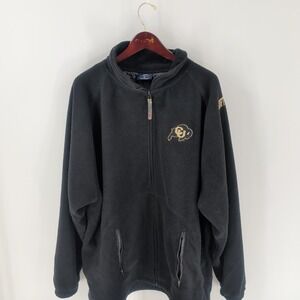 Vintage Pro Player Colorado Buffaloes Full Zip Fleece‎ Jacket Black Size 2XL